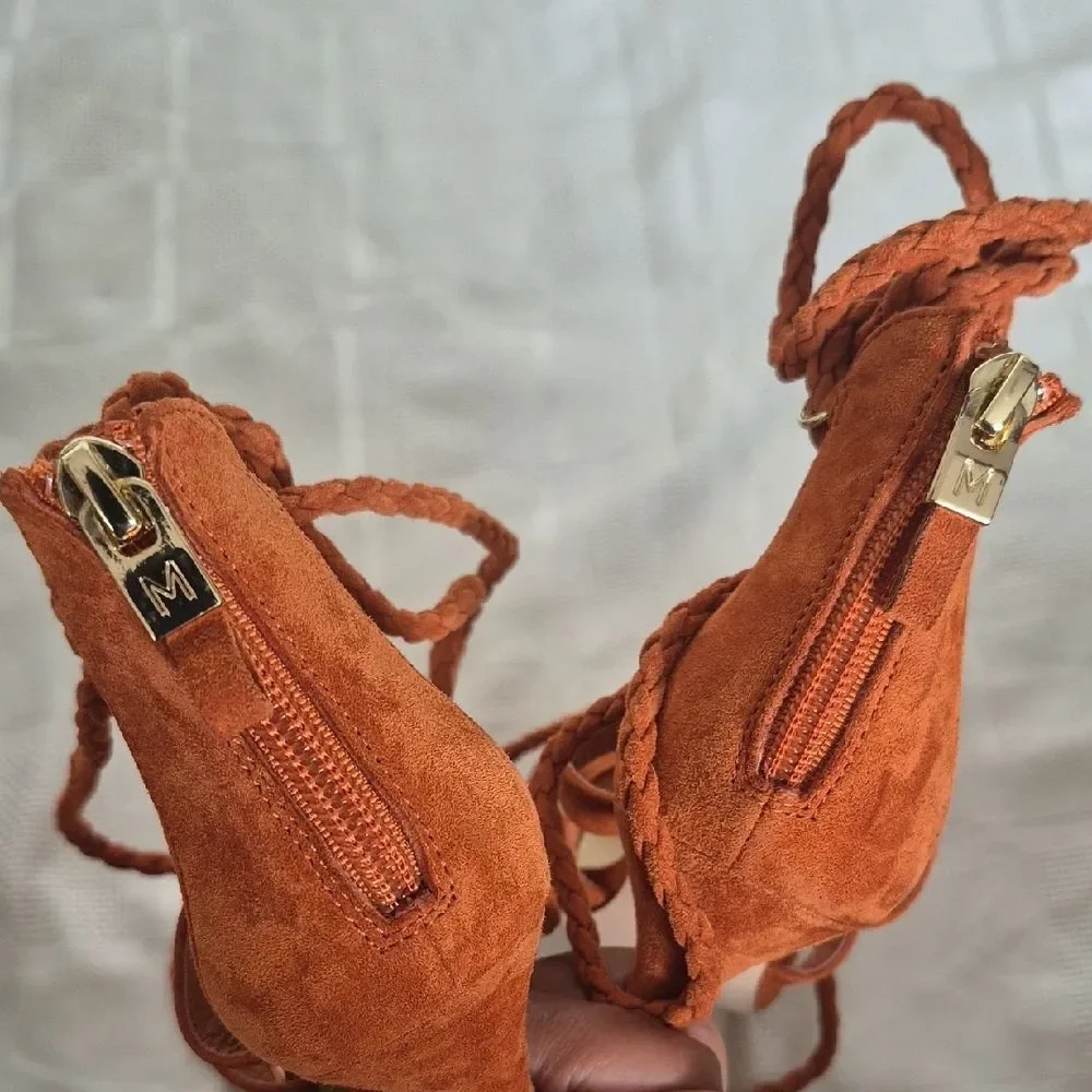 Marciano Women's Rust Lace-Up Heels - Picture 10 of 16